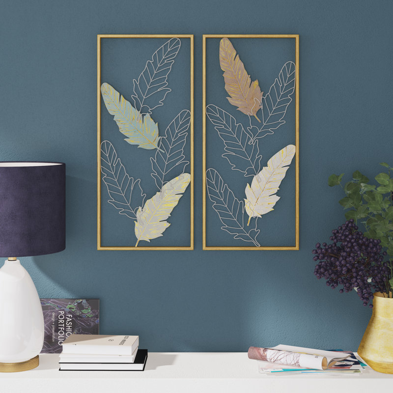 Mercer41 2 Piece Metal Leaf Wall Décor Set & Reviews | Wayfair